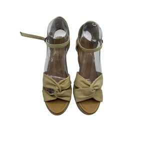 Women Bamboo Lexi-01‎ Open Toe Wedge Heel Ankle Strap Size 10 Summer Casual